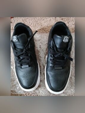 Women's Black Athletic Sneakers with White Sole